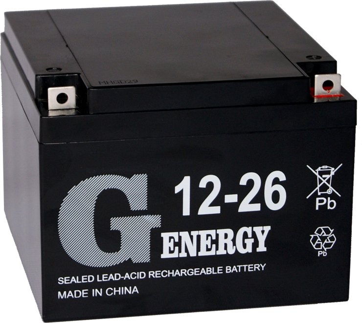 

Аккумулятор для ИБП G-Energy 12-26 (12В/26 А·ч)