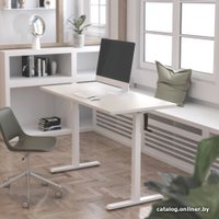 Стол для работы стоя ErgoSmart Manual Desk 1380x800x18 мм (бетон чикаго светло-серый/белый)