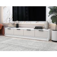 Тумба Интерлиния ТВ Концепт КТ-ТВ4-35 Техно (белый платинум/кашемир)