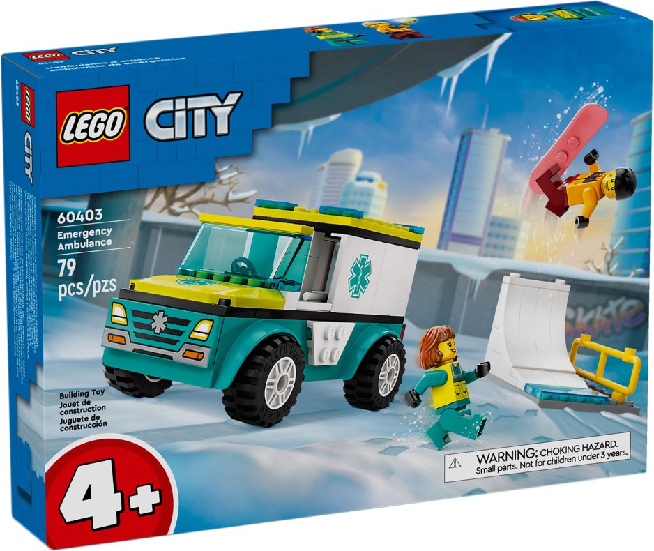 

Конструктор LEGO City 60403 Скорая помощь и сноубордист