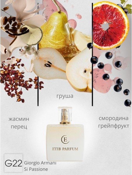 

Туалетная вода ETIB Parfum аналоговый парфюм Giorgio Armani Si Passione G22 EdP (30 мл)