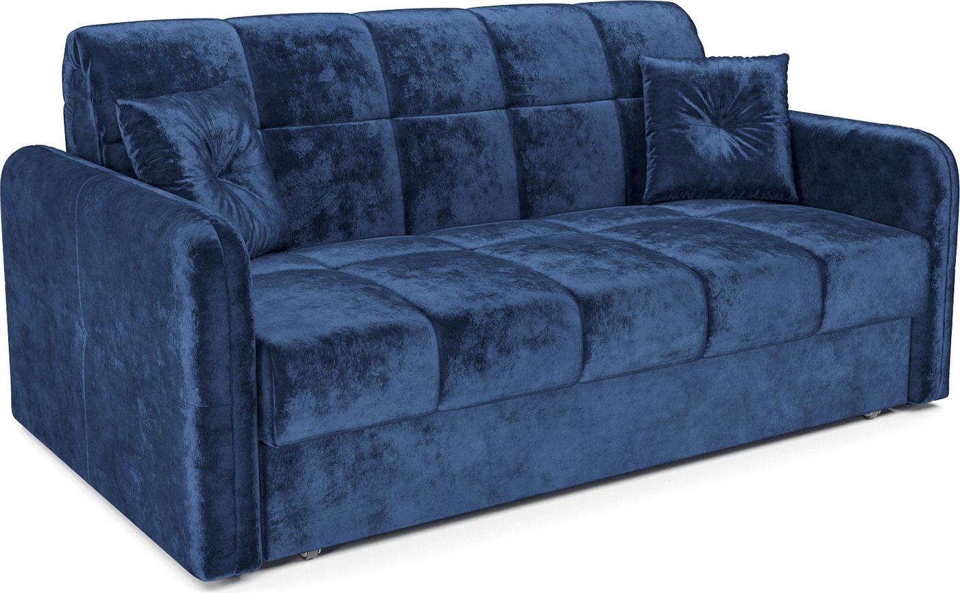 

Диван Мебель-АРС Аккордеон Свег ППУ 140x200 (велюр синий Plush OWV-21)