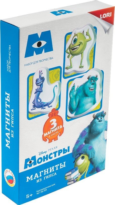 

Набор для создания поделок/игрушек Lori Магниты из гипса. Корпорация монстров Мд-028