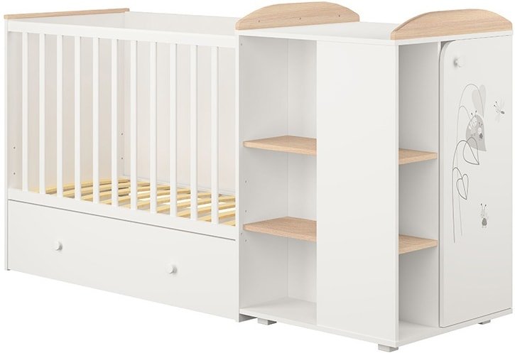

Кроватка-трансформер Polini Kids Ameli 800, Amis, с комодом (белый/дуб пастельный)