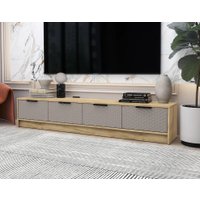 Тумба Интерлиния ТВ Концепт КТ-ТВ4-35 Техно (дуб золотой/луна)