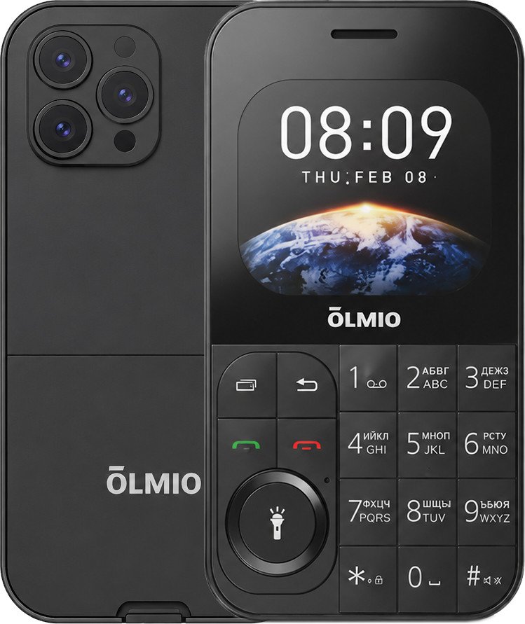 Кнопочный телефон Olmio A06 (черный)