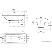 Ванна Kaldewei Eurowa 140x70
