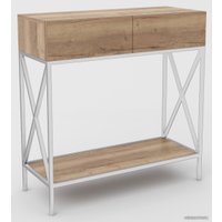 Консольный стол Hype Mebel Лесс 80x40 (белый/дуб галифакс натуральный)