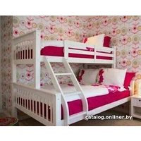 Двухъярусная кровать Гранд Вуд Мальм-люкс 140x200/90x200 (белый)