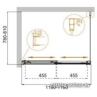 Душевой уголок Cezares TANDEM-SOFT-AH-2-120/80-C-Cr-IV