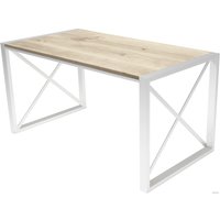 Кухонный стол Buro7 Лофт 150 (классика, дуб беленый/белый)