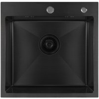 Кухонная мойка Diamond 500*500, коландер, дозатор BLACK DECOR