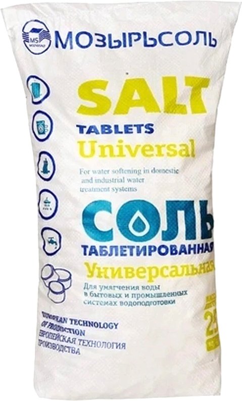 

Засыпка для картриджа Mozyrsalt Соль таблетированная универсальная 25кг