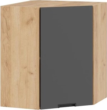 

Шкаф навесной Трия Гренада 1В6У угловой с одной дверью (дуб крафт золотой/холст вулкан)