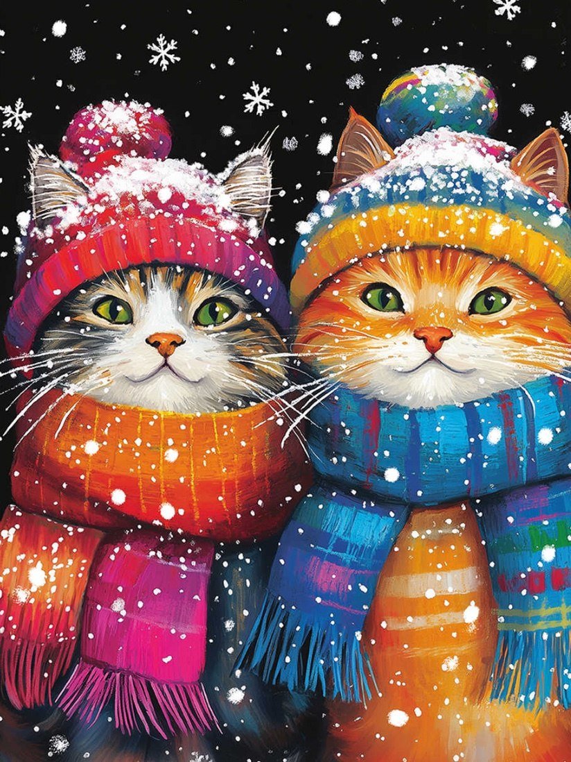 

Алмазная мозаика Феникс+ Снежные коты 70854