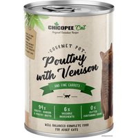 Консервированный корм для кошек Chicopee Adult Cat Домашняя птица с олениной 400 г