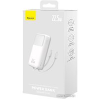 Внешний аккумулятор Baseus Comet Series Dual-Cable Digital Display Fast Charge Power Bank 22.5W 20000mAh (белый)