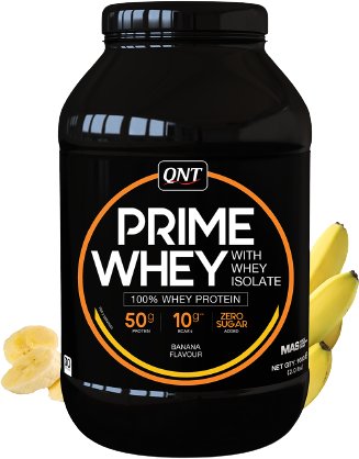 

Протеин сывороточный (изолят) QNT Prime Whey (банан, 908г)