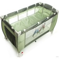 Манеж-кровать ForKiddy Arena lux 2020 (оливковый с пингвинчиками)