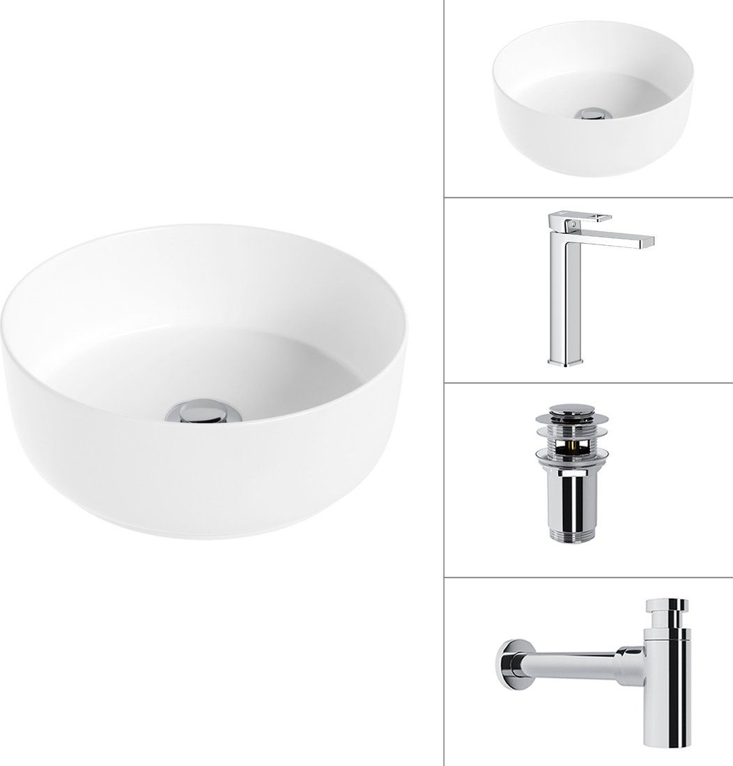 Умывальник Lauter 21499-31+Cascade 21СК0655C+сифон 21635CH+дон.клапан 21190CH (хром)