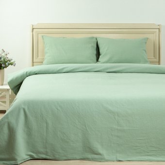 2-спальный комплект постельного белья Беларускі лён 215x175 18С308-ШР/у/уп. (2013 зеленый)