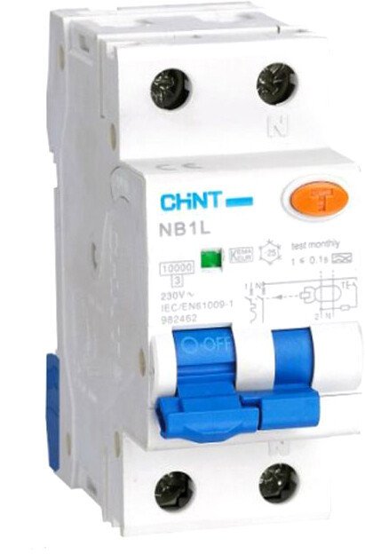 

Дифференциальный автомат Chint NB1L 1P+N C32 30mA AC 10kA (36mm) (R)