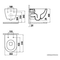 Унитаз подвесной Creavit Free FE322-11AM00E-0000 (без сиденья)