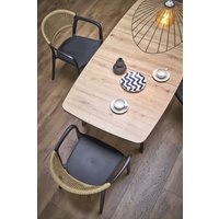 Кухонный стол Halmar Barril 130-170/80/74 (дуб артизан/черный)