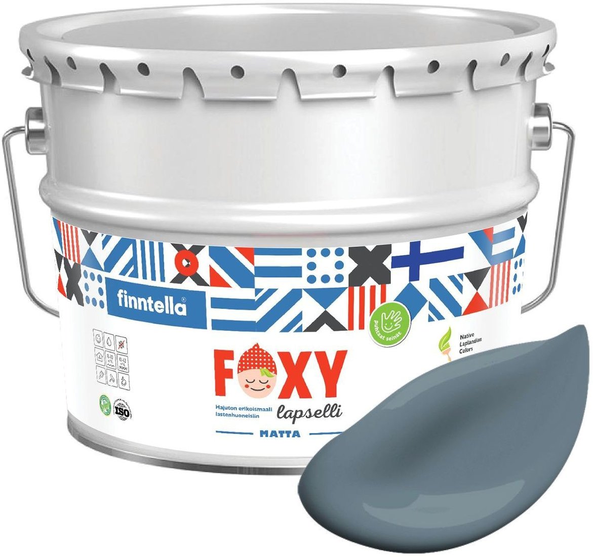 

Краска Finntella Foxy Lapselli Matte Komea F-50-1-9-FL286 9 л (синий)