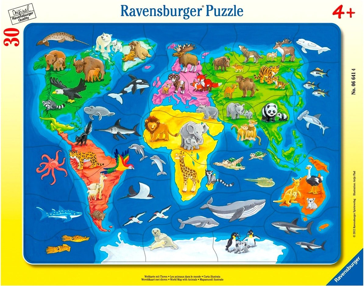 

Мозаика/пазл Ravensburger Карта мира с животными