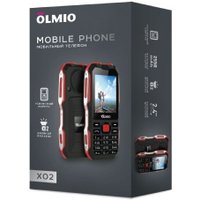 Кнопочный телефон Olmio X02 (черный/красный)