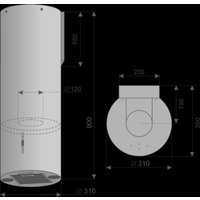 Кухонная вытяжка Konigin Ester 31 (белый/белое стекло)