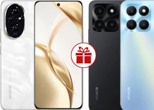 HONOR 200 12GB/512GB международная версия (лунный белый) и смартфон HONOR X6a 6GB/128GB по акции