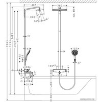 Душевая система  Hansgrohe Raindance Select 360 Showerpipe для ванны (27113000)