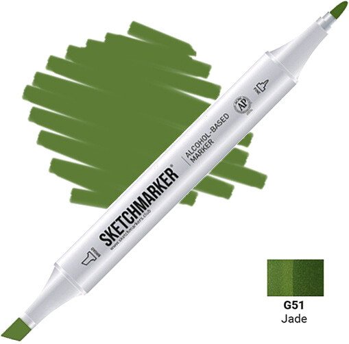 

Маркер художественный Sketchmarker Двусторонний G51 SM-G51 (нефрит)