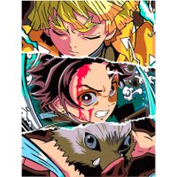 Картина по номерам Red Panda Клинок рассекающий демонов Коллаж p54569