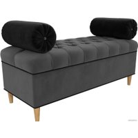 Банкетка Лига диванов Глория 113664 (велюр серый/черный/черный)