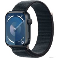 Умные часы Apple Watch Series 9 45 мм (алюминиевый корпус, полуночный/полуночный, нейлоновый ремешок)