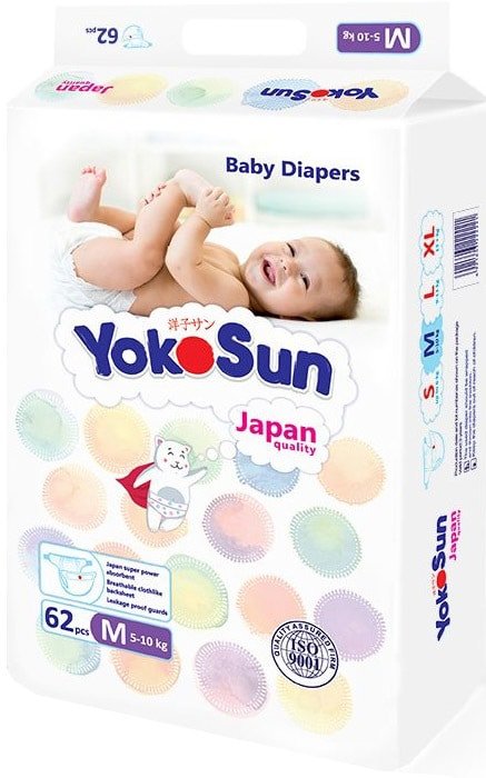 

Подгузники YokoSun M 5-10 кг (62 шт)
