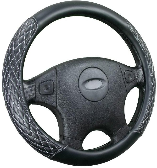 

Оплетка на руль CarFashion Romb M 31552 (черный/черный/серый)