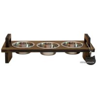 Миски на подставке Чешир Царь 3 миски 200 мл (коричневый)