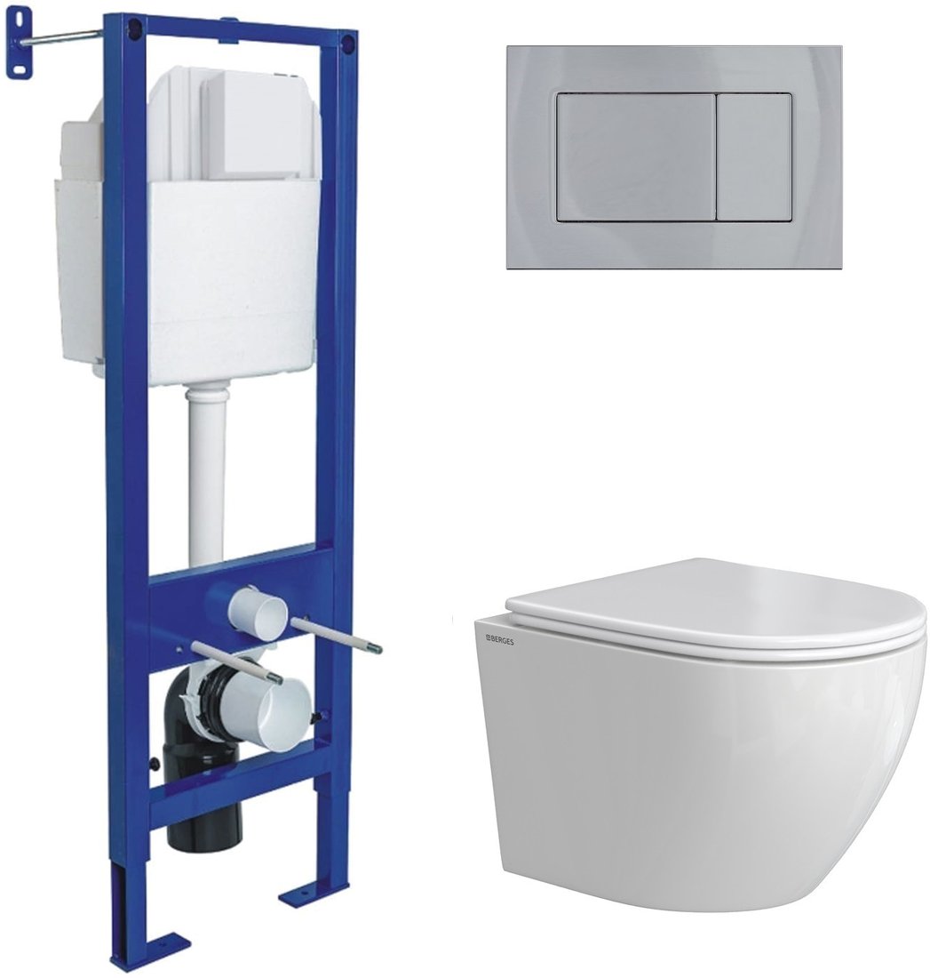 

Унитаз подвесной Berges Wasserhaus Okus Rimless 043395 (с сиденьем)