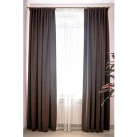 Комплект штор Decoretto Канвас горький шоколад КГШ-K110 2.5x2.6 м (коричневый, 2 шт) в Борисове