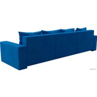 Диван Лига диванов Мэдисон Long 106172 (велюр, голубой/голубой/бежевый)