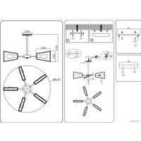 Люстра средней высоты Ambrella light Traditional TR80495/5 BK/LW