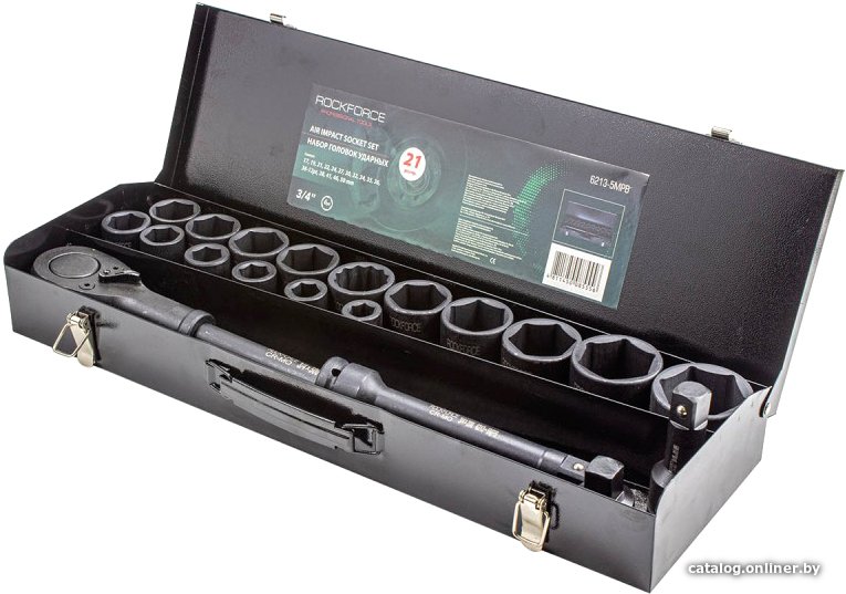 Набор трещотка с головками RockForce RF-6213-5MPB (21 предмет)