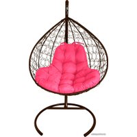 Подвесное кресло M-Group XL 11120208 (коричневый ротанг/розовая подушка)