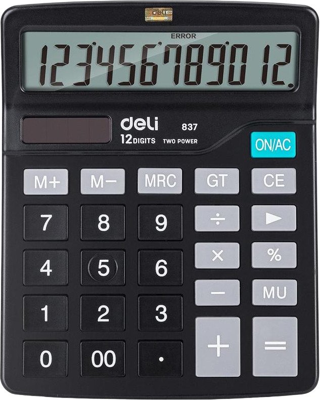 Калькулятор Deli E837 (черный)