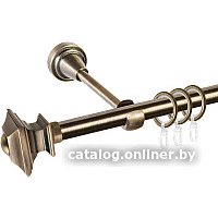 Карниз для штор АС ФОРОС Grace D16Г + наконечники Верди (1.8м, антик)