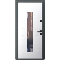 Металлическая дверь Guard Inox Black 96x205 (правая, графит/экосатин белый) в Гродно
